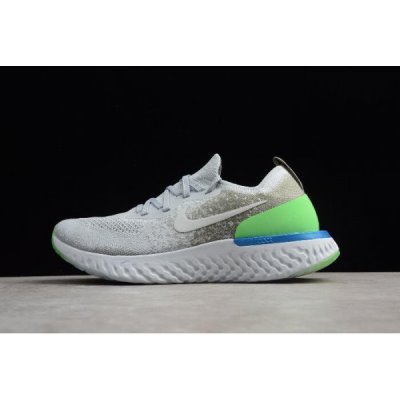 Nike Epic React Flyknit Açık Gri / Yeşil / Mavi Koşu Ayakkabısı Türkiye - ISWERTSX